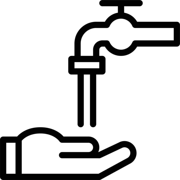 Clean Hand Washing Islam Icon Outline Style — Archivo Imágenes Vectoriales