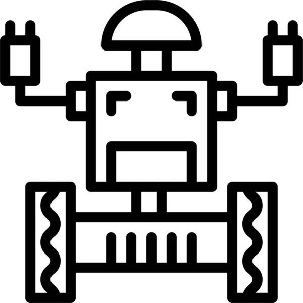Icona Robotica Robot Macchina Stile Contorno — Vettoriale Stock
