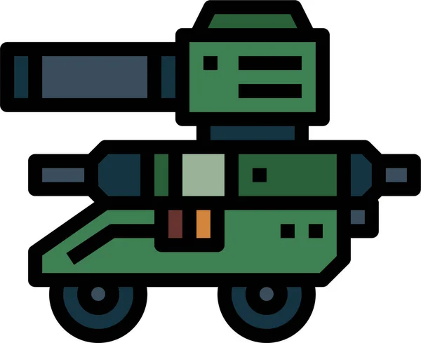 Icono Transporte Tanque Militar — Vector de stock