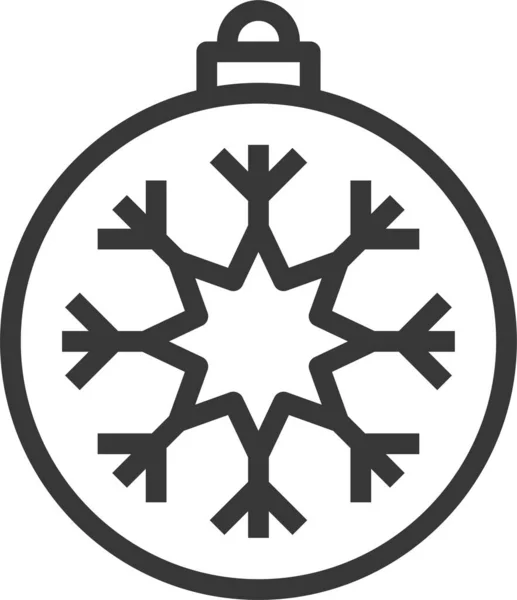 ボールベアクリスマスアイコンのアウトラインスタイル — ストックベクタ