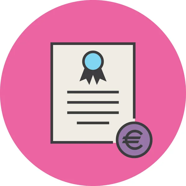 Icône Certificat Entreprise Bancaire Dans Style Filledoutline — Image vectorielle