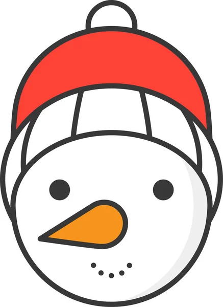Christmas Snow Snowman Icon Filledoutline Style — Stock Vector
