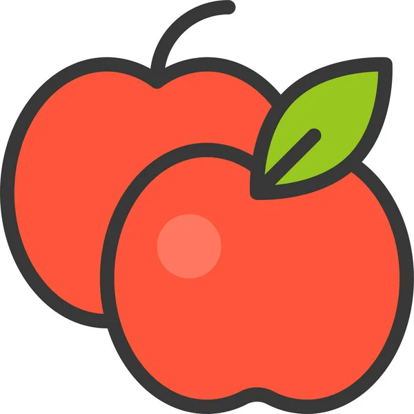 Icono Comida Cultivo Manzana Estilo Filledoutline — Vector de stock