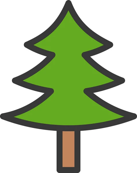 Tannenbaum Ikone Filedoutline Style — Stockvektor