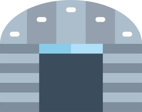 Airport Hangar Storage Icon Flat Style — Stockvector