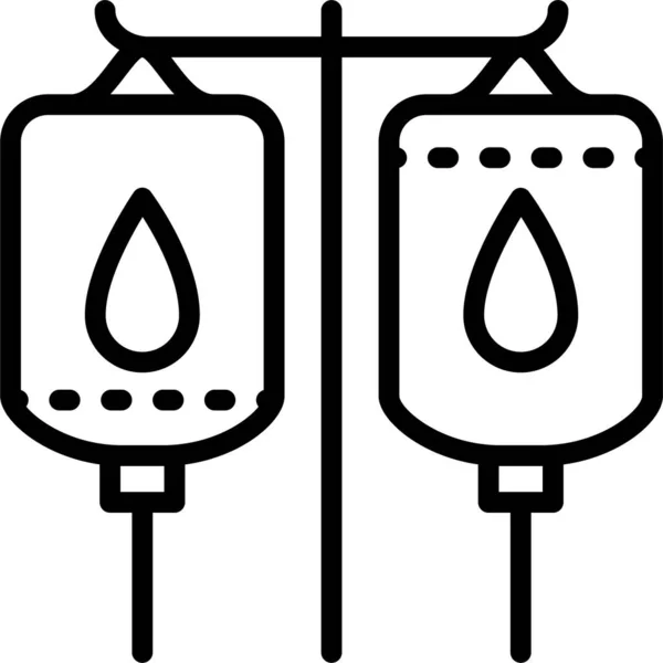 Ikona Licznika Kliniki Krwi Zarysie — Wektor stockowy