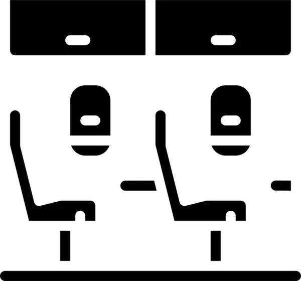 Aeroplane Passenger Seats Icon Solid Style — Stock vektor