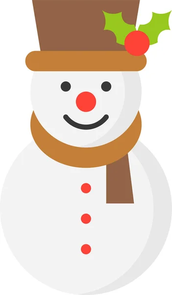 圣诞节雪人图标 扁平风格 — 图库矢量图片