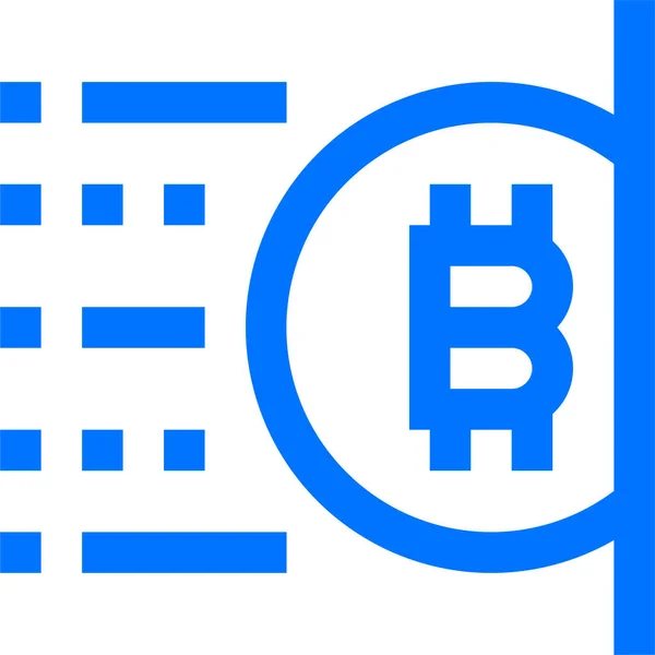 Bitcoin Blockchain Coin Symbol Umrissen — Stockvektor