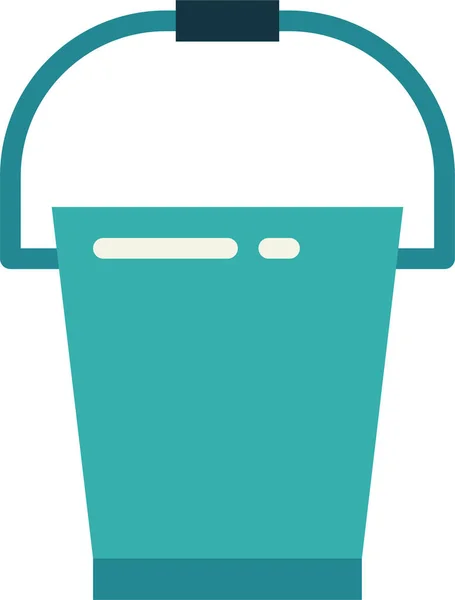 Bucket Cleaning Washing Icon Flat Style — Image vectorielle