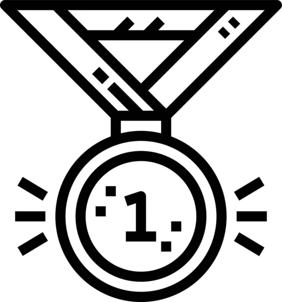 Award Certification Medal Icon Outline Style — Stock Vector