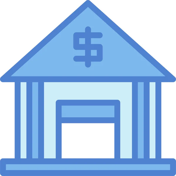 Icono Financiación Edificios Bancarios Estilo Filledoutline — Vector de stock