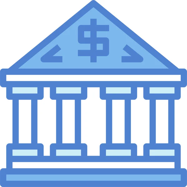 Bank Buildings Columns Icon Filledoutline Style — Stock Vector