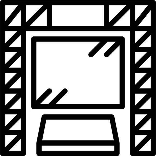 Mornitor屏幕轮廓图标在轮廓风格 — 图库矢量图片