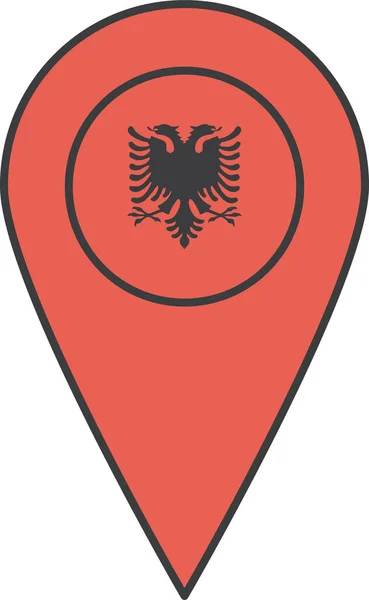 Albania Albański Kraj Ikona Filledoutline Stylu — Wektor stockowy