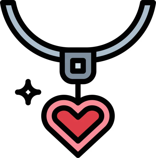 Jewel Love Necklace Icon Filledoutline Style — Stockvector