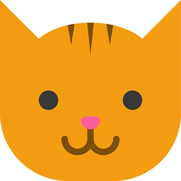 Živočišná Kočka Tvář Ikona Plochém Stylu — Stockový vektor