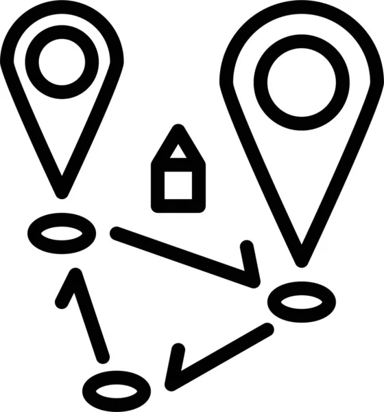 Gps Locaties Kaart Pictogram Omtrek Stijl — Stockvector