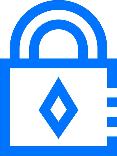 Cryptocurrency Ethereum Lock Icon Outline Style — Stock Vector