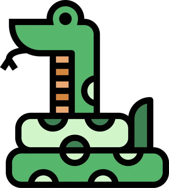 Икона Змеи Кобры Животных Стиле Филедлайна — стоковый вектор