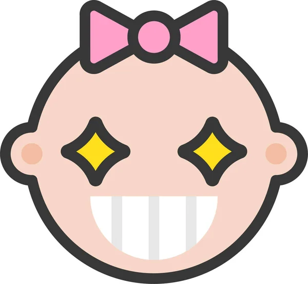 Baby Emoji Emoticon Icon Filledoutline Style — Stock Vector