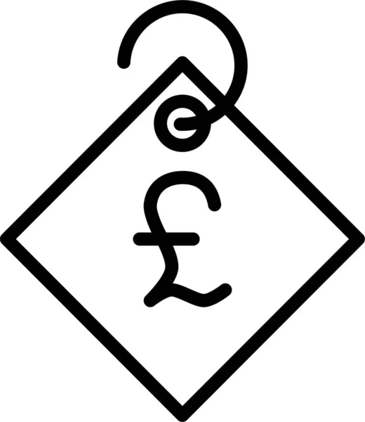 Valuta Pond Prijs Pictogram Omtrek Stijl — Stockvector