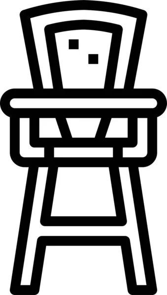 Icône Alimentation Chaise Bébé Dans Style Contour — Image vectorielle