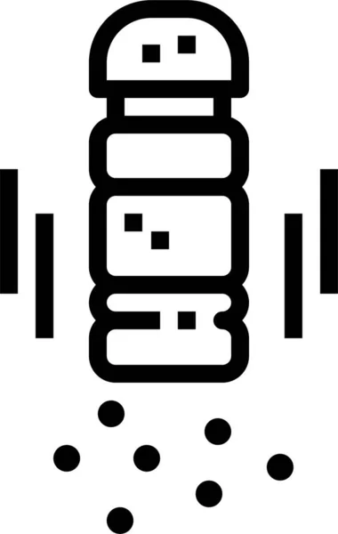 磨碎厨房胡椒图标的轮廓风格 — 图库矢量图片