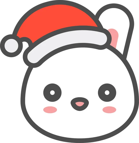 Alésage Lapin Icône Noël Dans Style Filledoutline — Image vectorielle