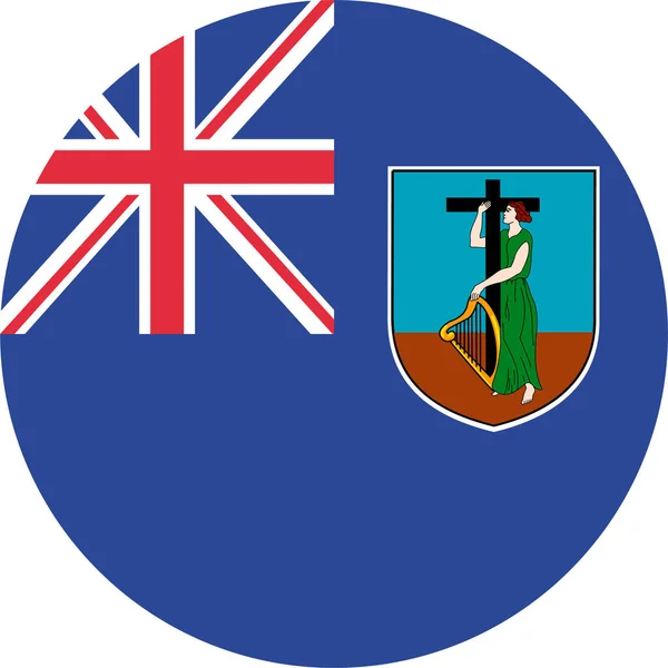 Ikona Země Vlajky Montserrat Plochém Stylu — Stockový vektor