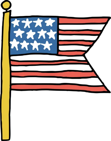 Americké Americké Oslavy Ikona Ručně Kresleném Stylu — Stockový vektor
