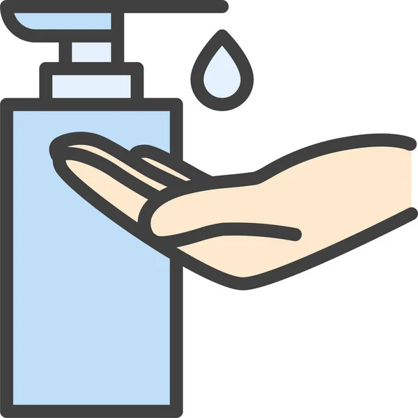 Saubere Hände Seife Symbol Filedoutline Stil — Stockvektor