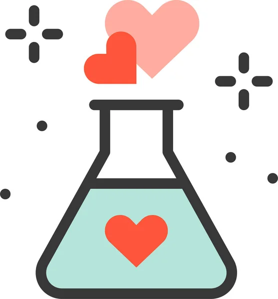 Dosya Ana Hatları Biçiminde Kimyasal Tarihleme Aşk Simgesi — Stok Vektör