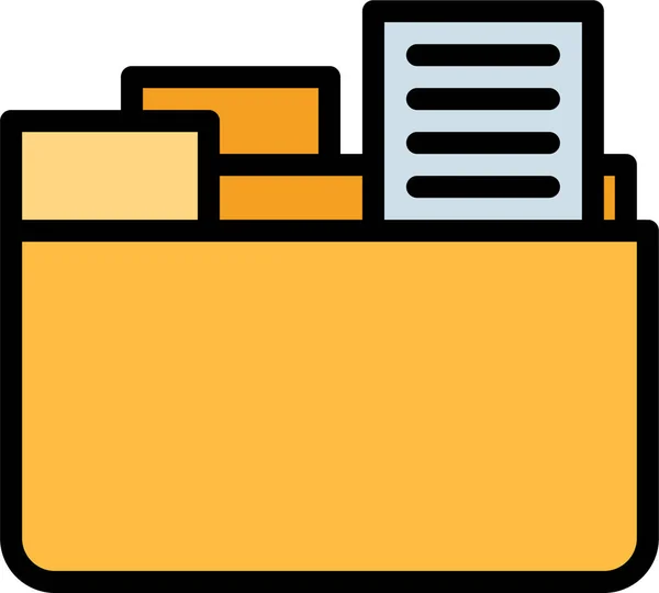 Icono Carpeta Archivo Datos Estilo Filledoutline — Vector de stock