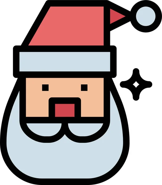 Christmas Claus Man Icon Filledoutline Style — Stock Vector