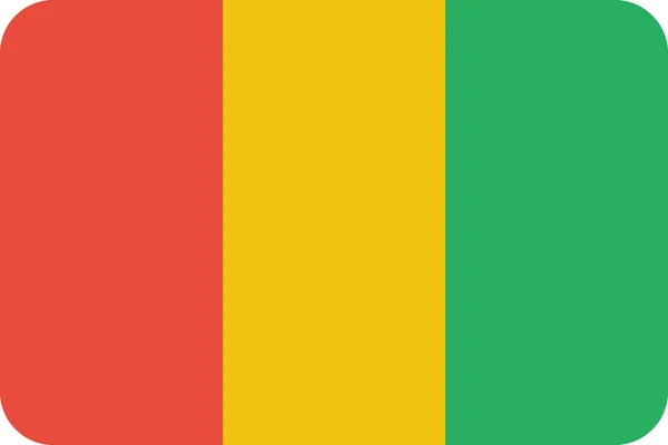 Kraj Bandera Gwinea Ikona Płaskim Stylu — Wektor stockowy