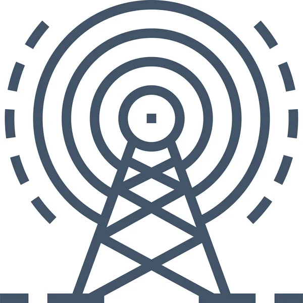 Antenn Internet Signal Ikon Konturstil — Stock vektor