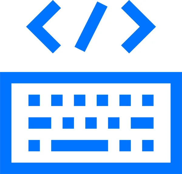 Code Maken Ontwikkeling Pictogram Grote Lijnen Stijl — Stockvector