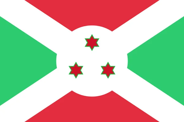 Burundische Flagge Flachen Stil — Stockvektor