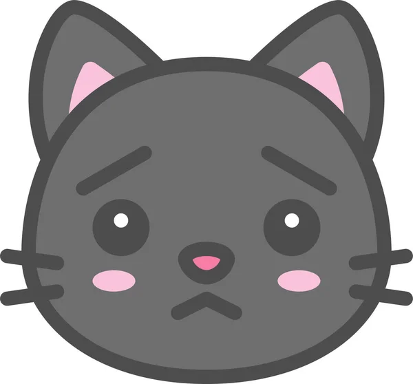 Avatar Kočka Roztomilá Ikona Vyplněném Stylu Obrysu — Stockový vektor
