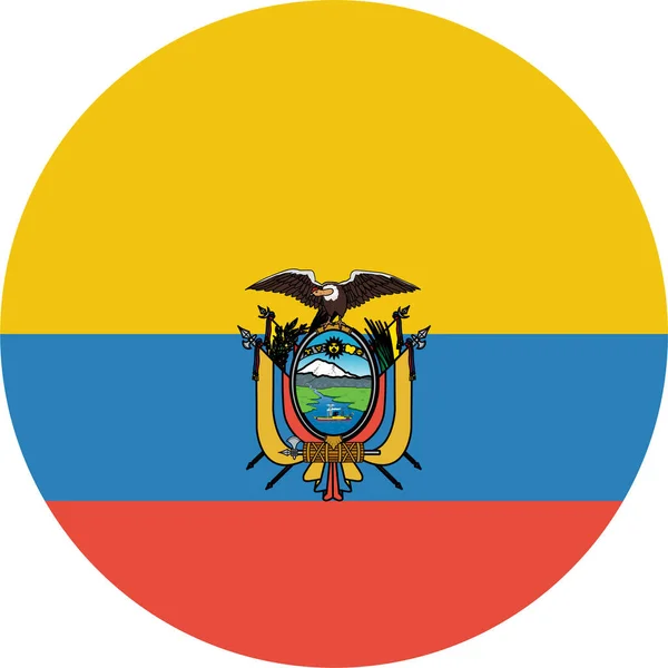 Land Ecuador Flagge Ikone Flachen Stil — Stockvektor