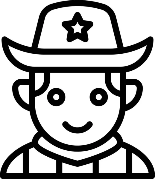 American Cowboy Cowboy Man Icon — Stock Vector