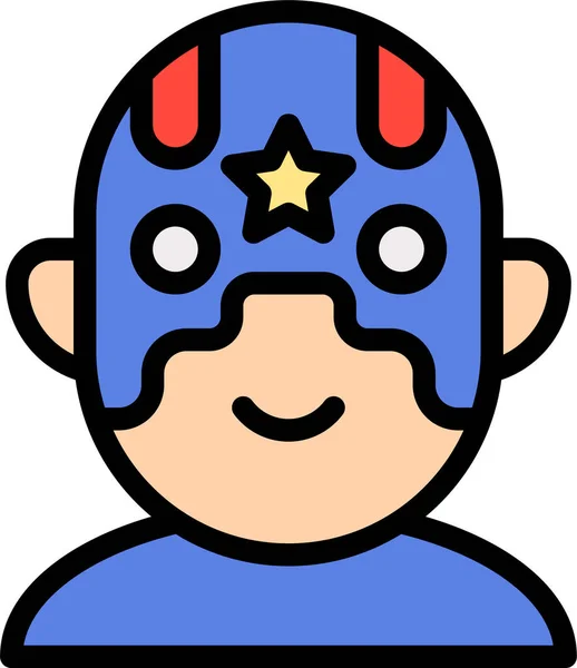 Chico Capitán America Hombre Icono — Vector de stock