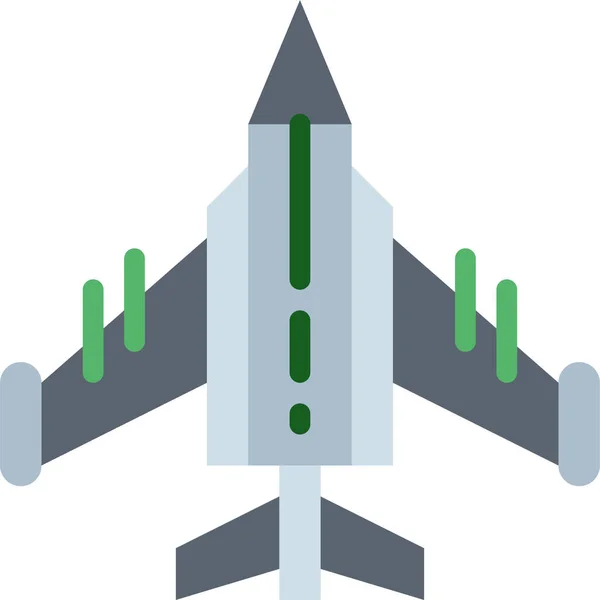 Avión Avión Avión Combate Icono Avión Estilo Plano — Vector de stock