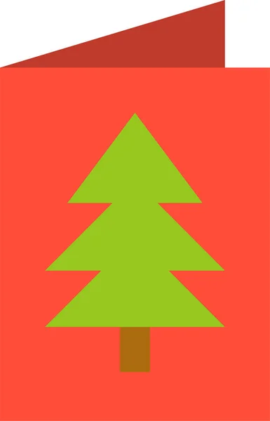 Kort Jul Julkort Ikon Platt Stil — Stock vektor