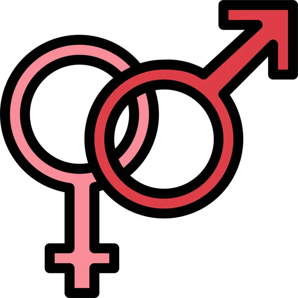 Γυναικείο Φύλο Αρσενικό Εικονίδιο Filledskip Στυλ — Διανυσματικό Αρχείο