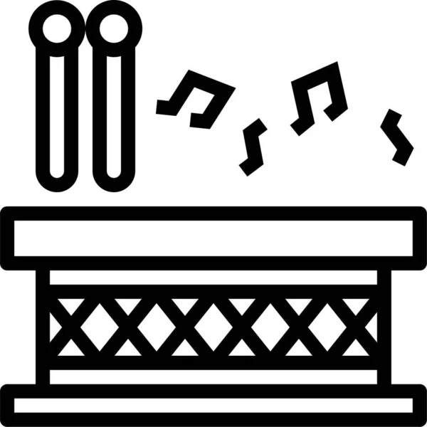 Perkusja Pałeczki Ikona Muzyki Stylu Konturu — Wektor stockowy