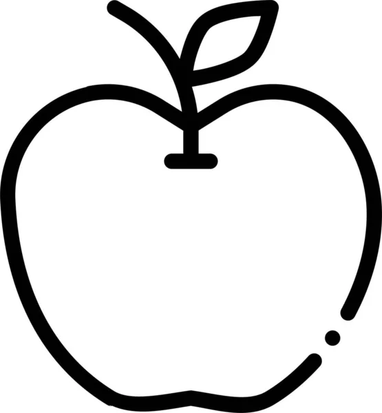 Значок Дієти Яблуками Контурному Стилі — стоковий вектор