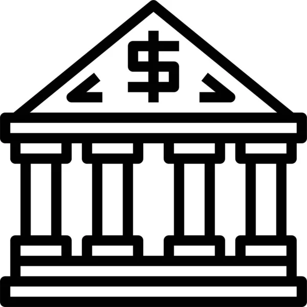 Ícone Colunas Edifícios Bancários Estilo Esboço —  Vetores de Stock