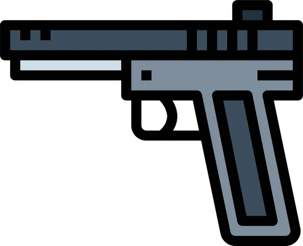 Gun Pistol War Icon Filledoutline Style — Stock Vector